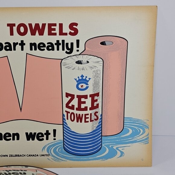 Vintage Advertising Signs 1950s - Zee Tissue Crown Zellerbach Canada Limited - Picture 6 of 13